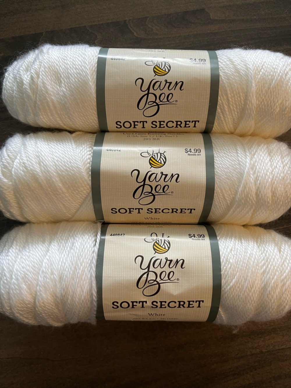 Yarn Bee Soft Secret Yarn 
White